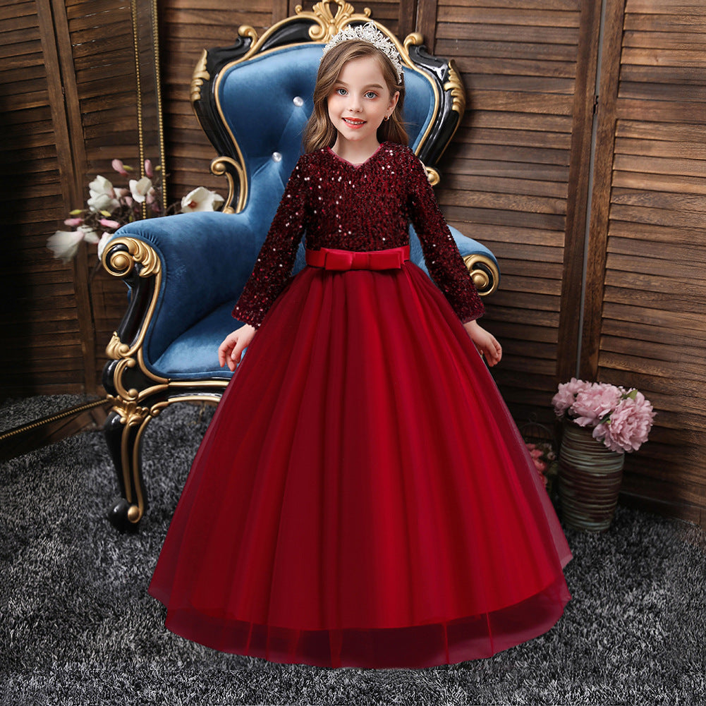 Girls Fashion Cotton Sequin Dress