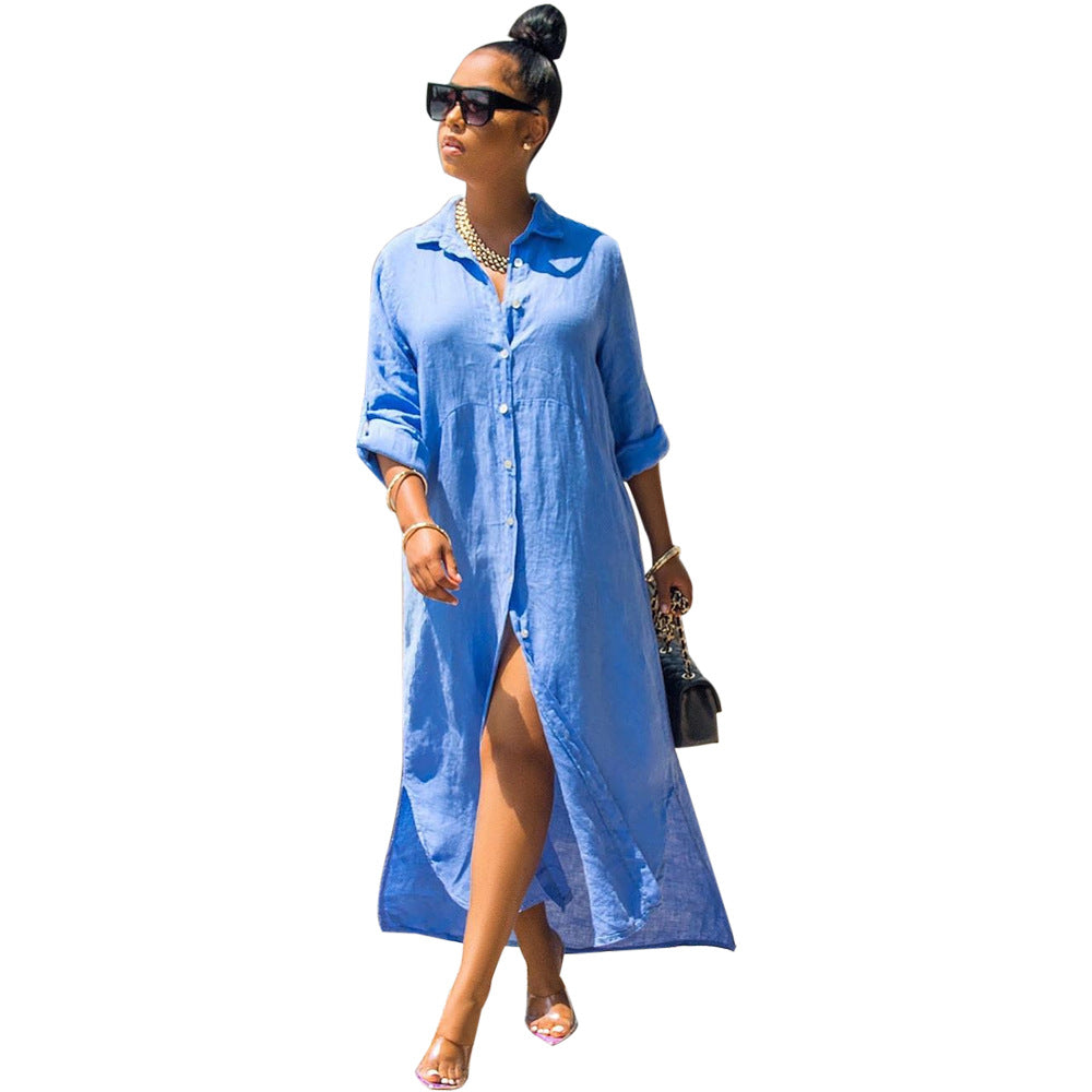 Loose Long Shirt Dress