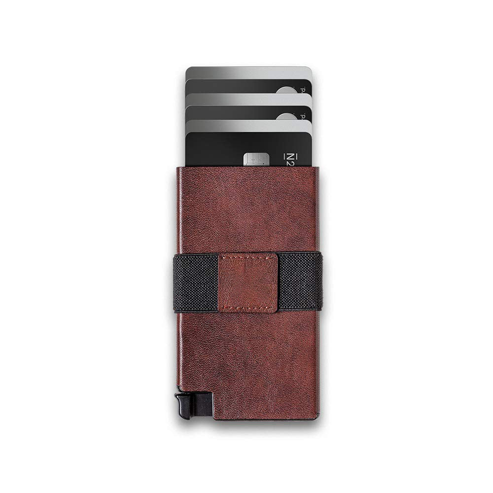 Men's Anti-theft Brush With Card Holder Top Layer Genuine Leather