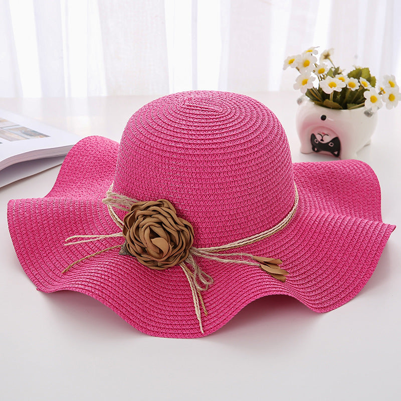 Women's Wavy Edge Big Brim Straw Hat