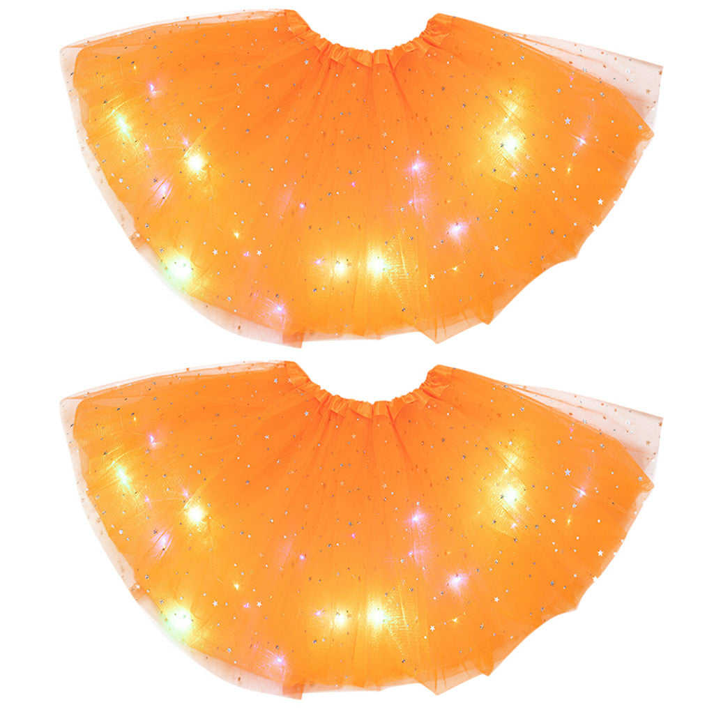 Magical & Luminous  LED Princess Halloween Tutu Skirt Sequins Shiny Skirt