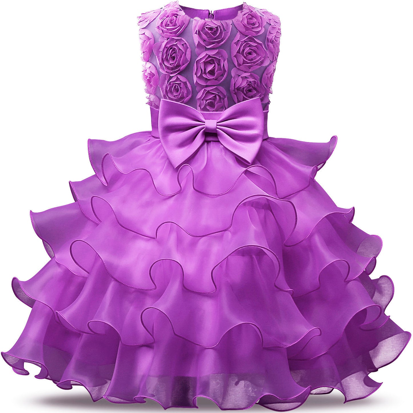 Girls bow rose dress