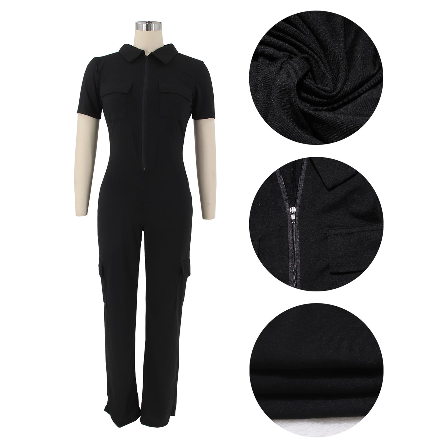 Casual Short Sleeved Jumpsuit