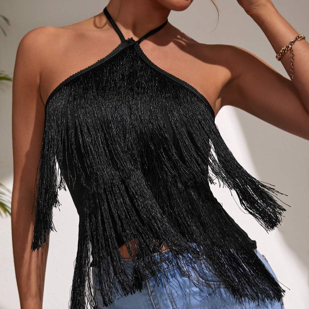 Sling Fashion Tassel Suspender Halter Top