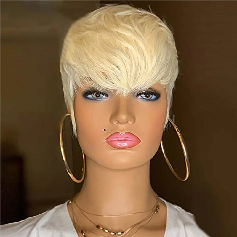 Synthetic Blonde Pixie Haircut Wig