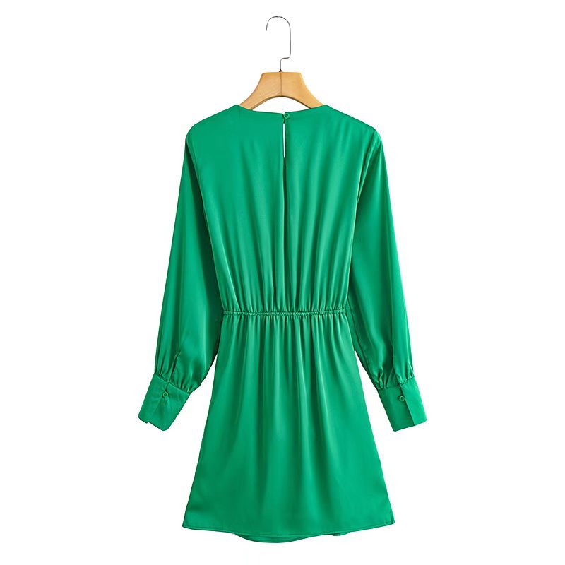 Pleated Long Sleeves Dress