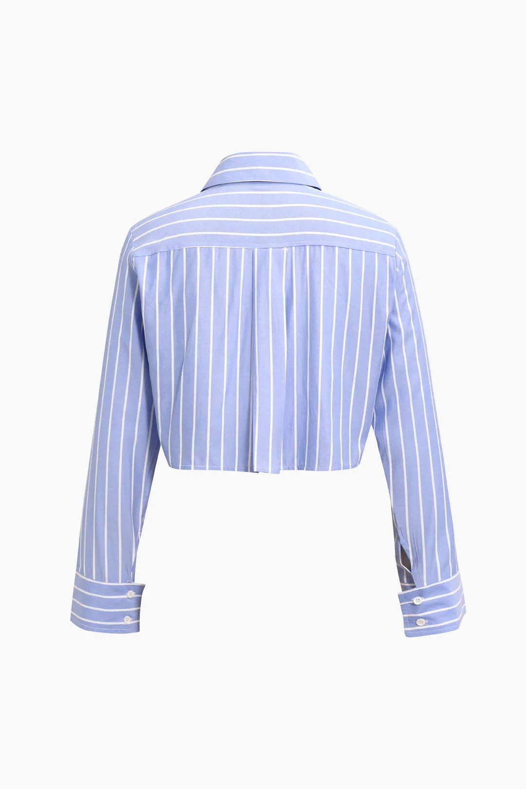 Lapel Stripe collared crop shirt