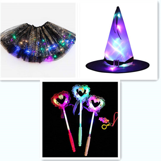 Magical & Luminous  LED Princess Halloween Tutu Skirt Sequins Shiny Skirt