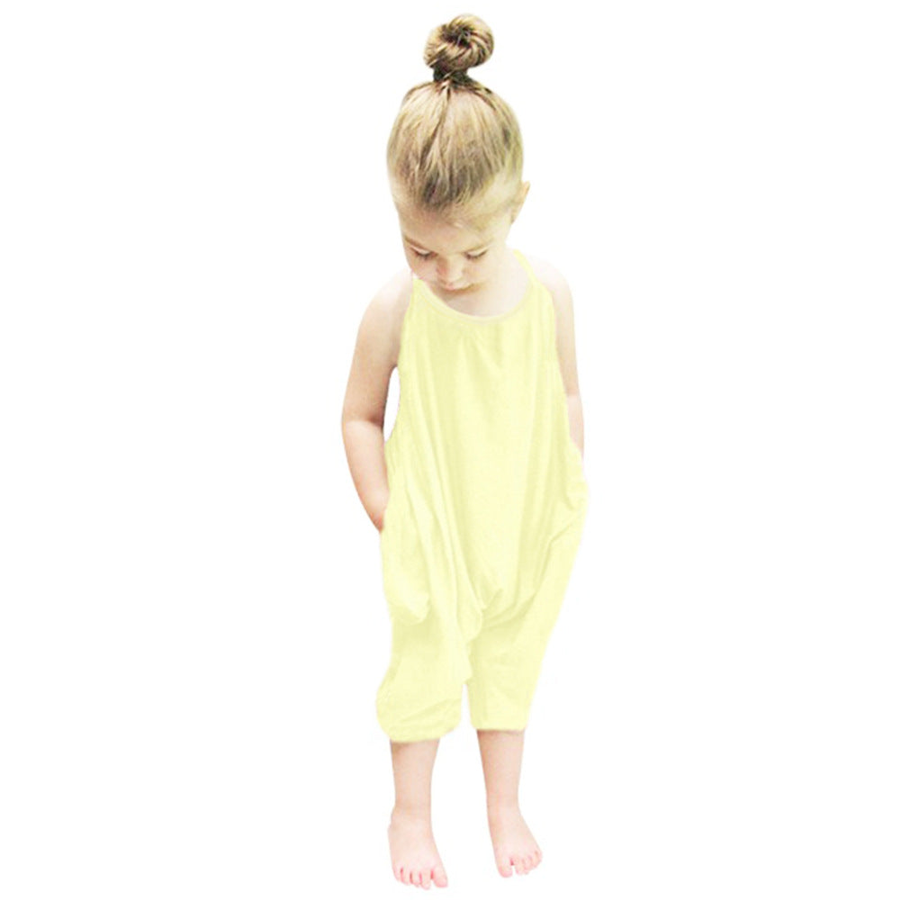 Girls' sling jumpsuit