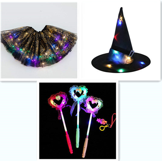 Magical & Luminous  LED Princess Halloween Tutu Skirt Sequins Shiny Skirt