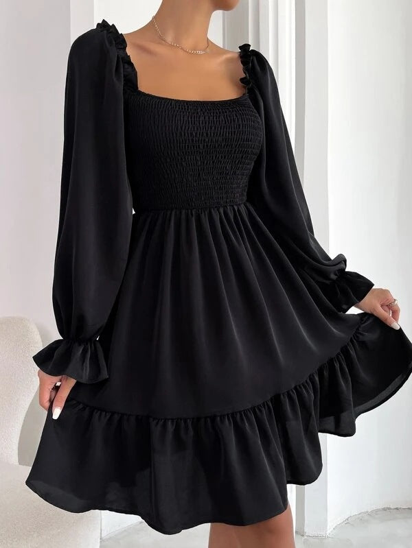 Flared Long Sleeve Dresses