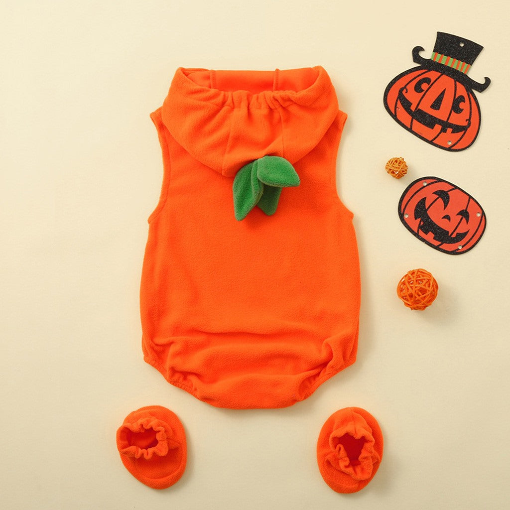 Baby Pumpkin Halloween Jumpsuit