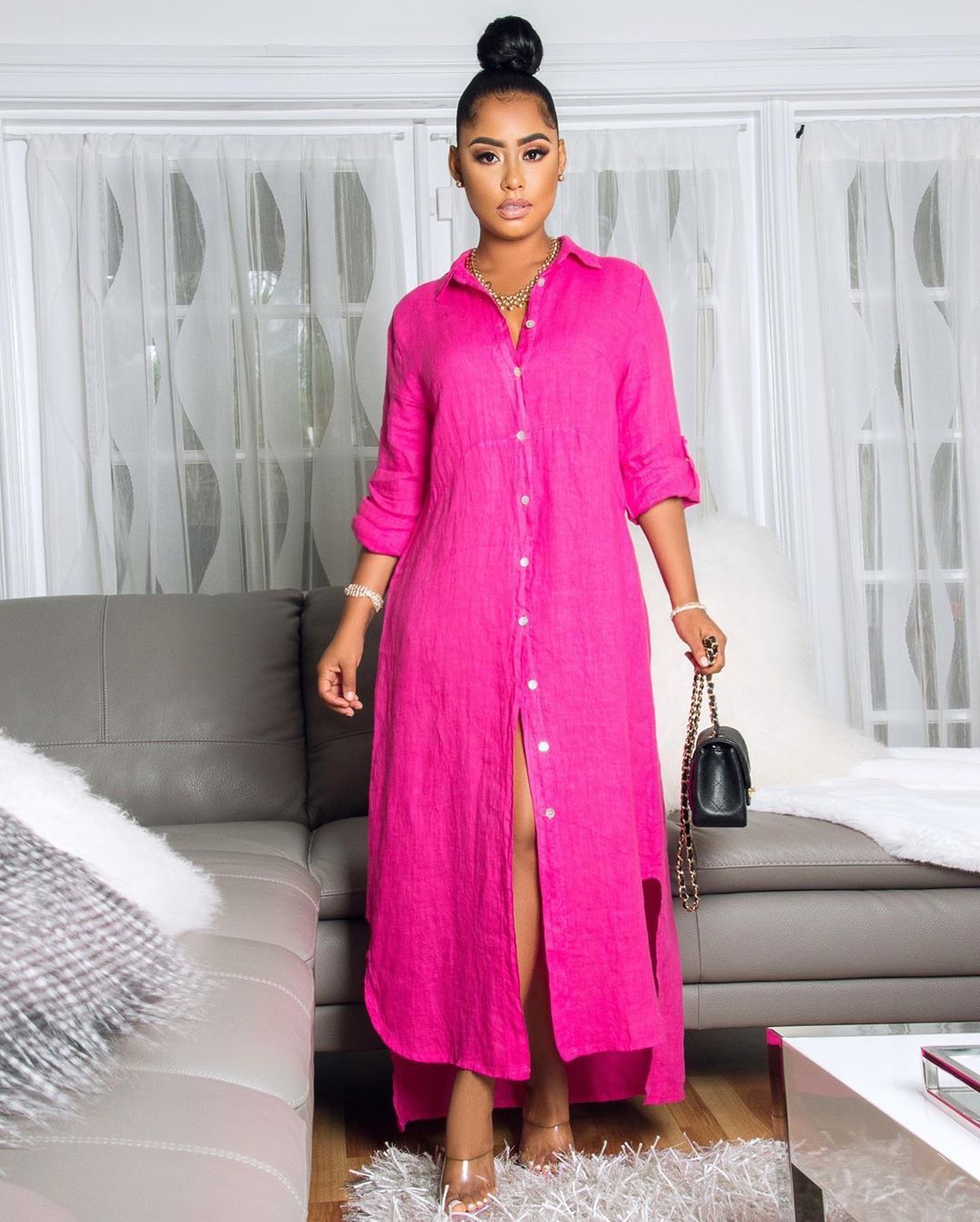 Loose Long Shirt Dress