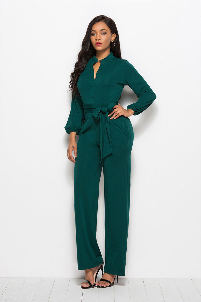 Women's Solid Color Jumpsuit