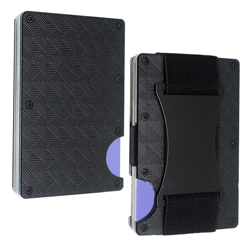 Metal Card Wrapped Carbon Fiber Wallet RFID Anti-theft Brush