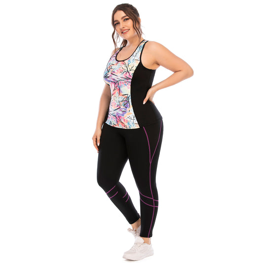 Workout Clothes Suit Plus Size Yoga Clothes Tight-fitting Pants Sports Bra