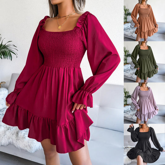 Flared Long Sleeve Dresses