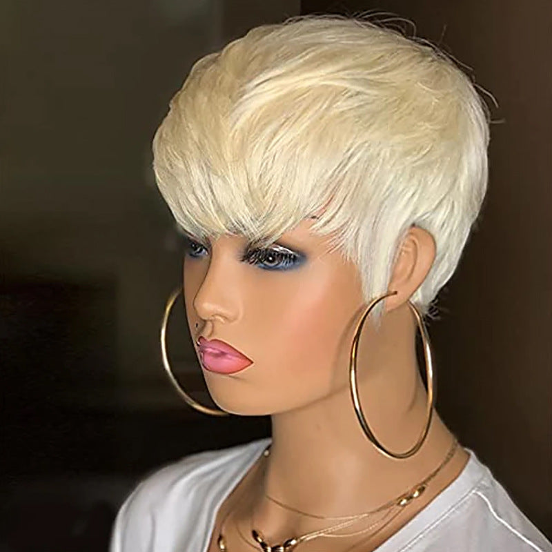 Synthetic Blonde Pixie Haircut Wig