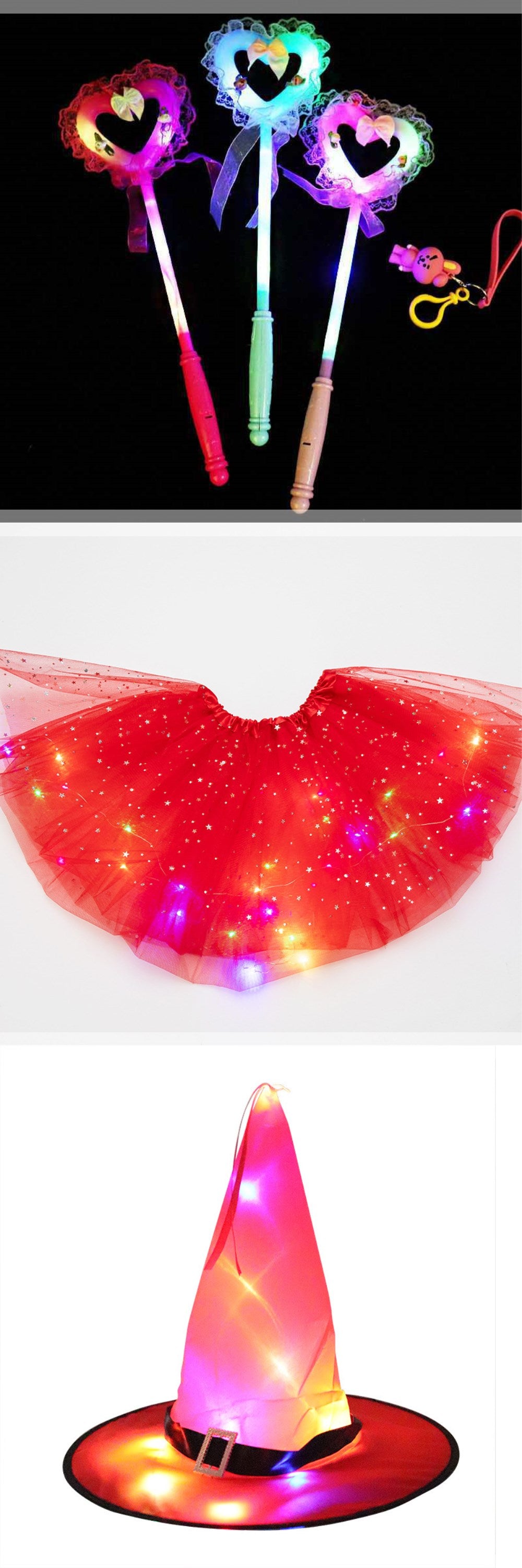 Magical & Luminous  LED Princess Halloween Tutu Skirt Sequins Shiny Skirt