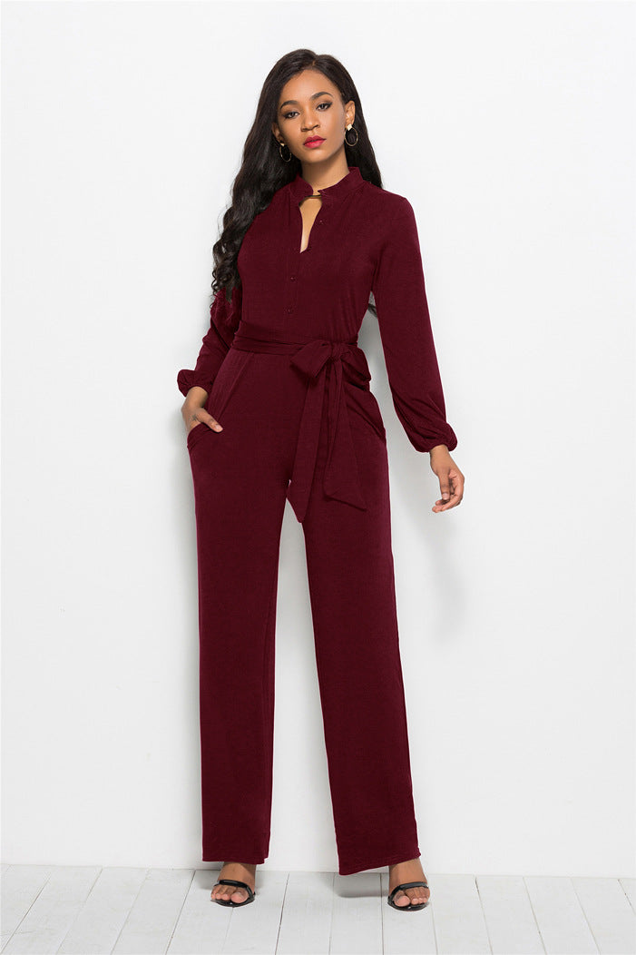 Women's Solid Color Jumpsuit