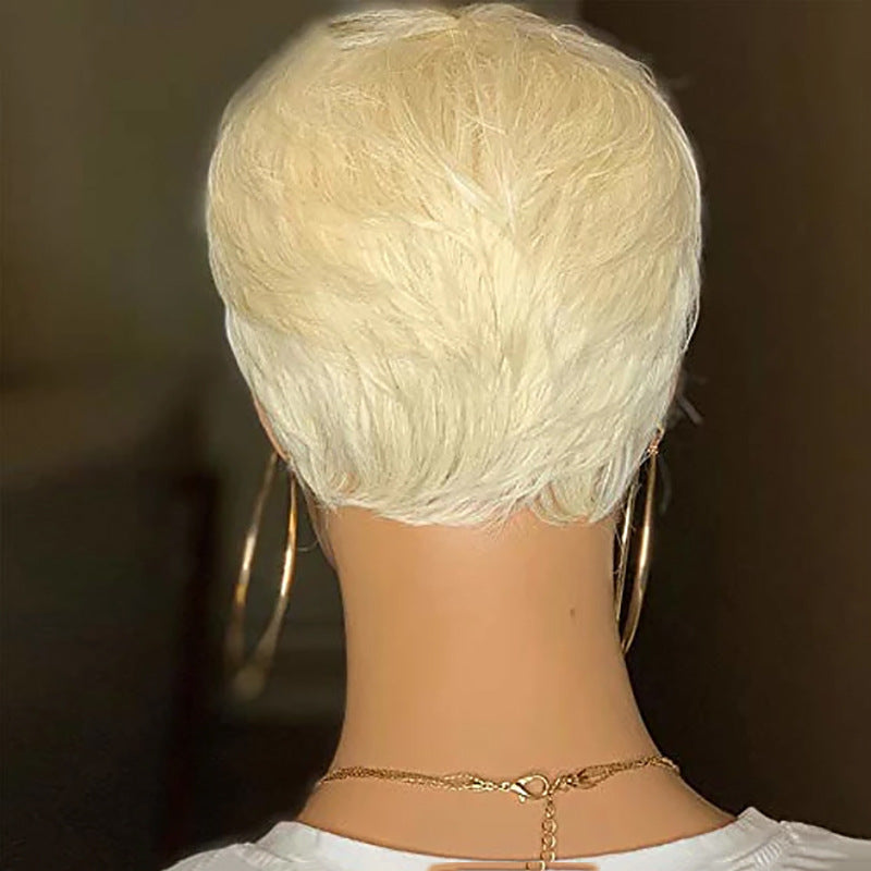 Synthetic Blonde Pixie Haircut Wig