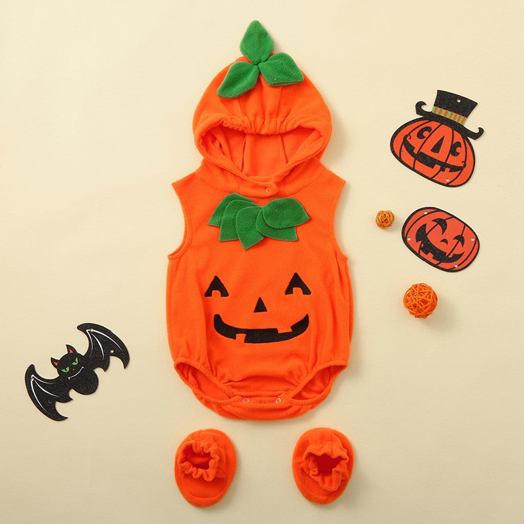 Baby Pumpkin Halloween Jumpsuit