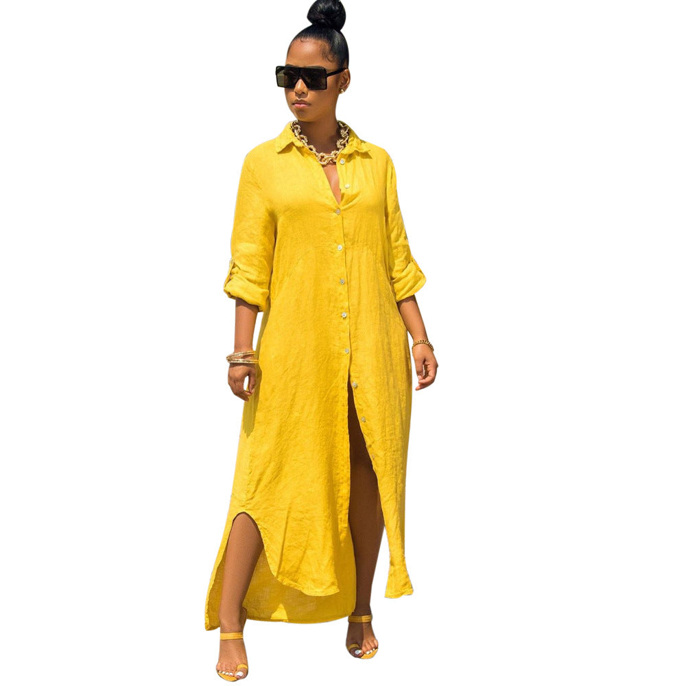 Loose Long Shirt Dress