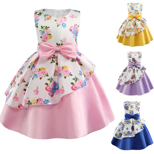 Girl's sleeveless bow dress