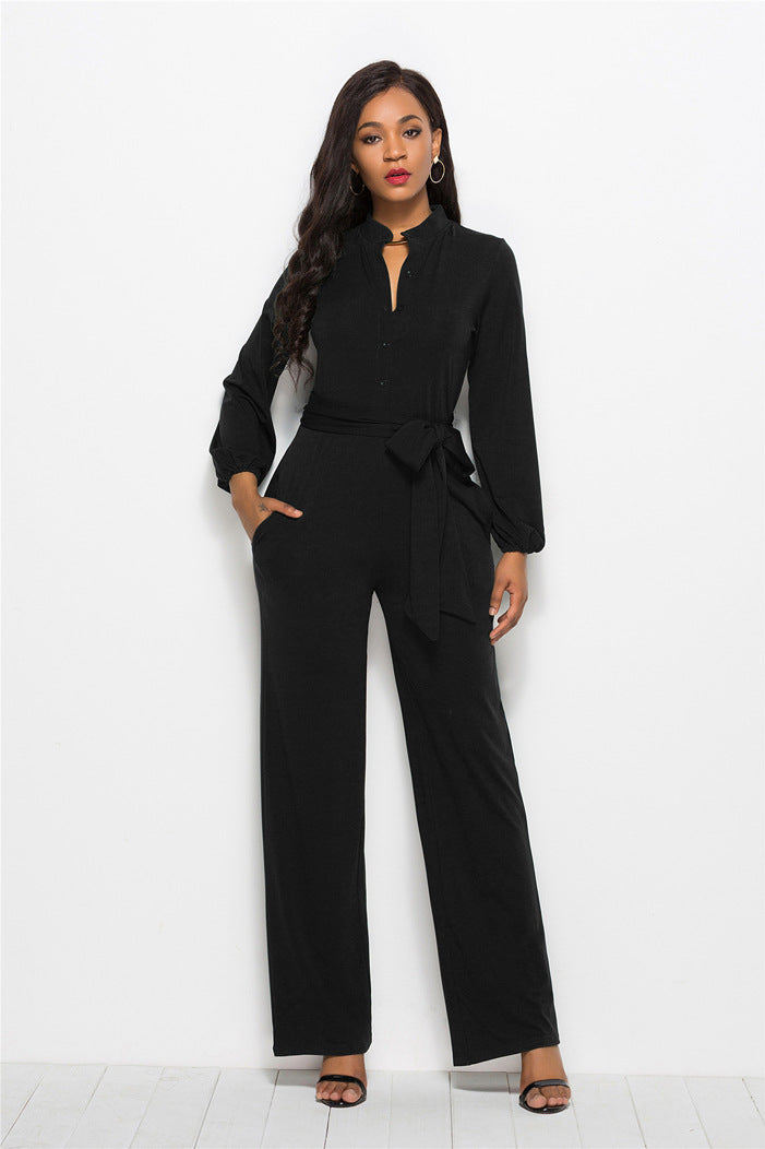 Women's Solid Color Jumpsuit