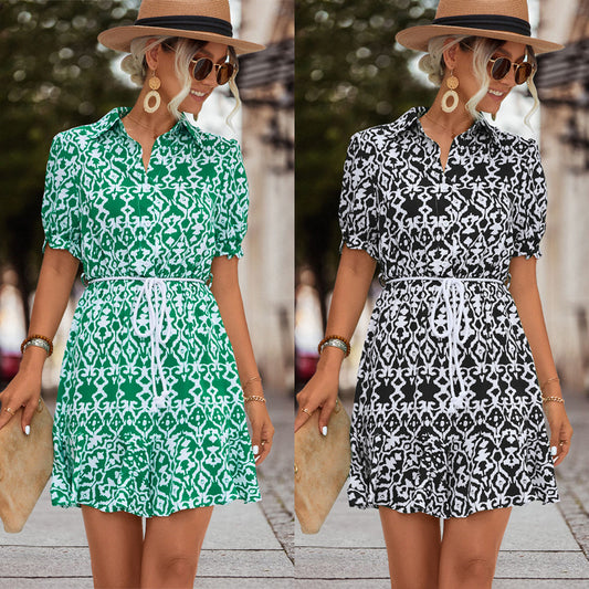 Print Shirt Dress