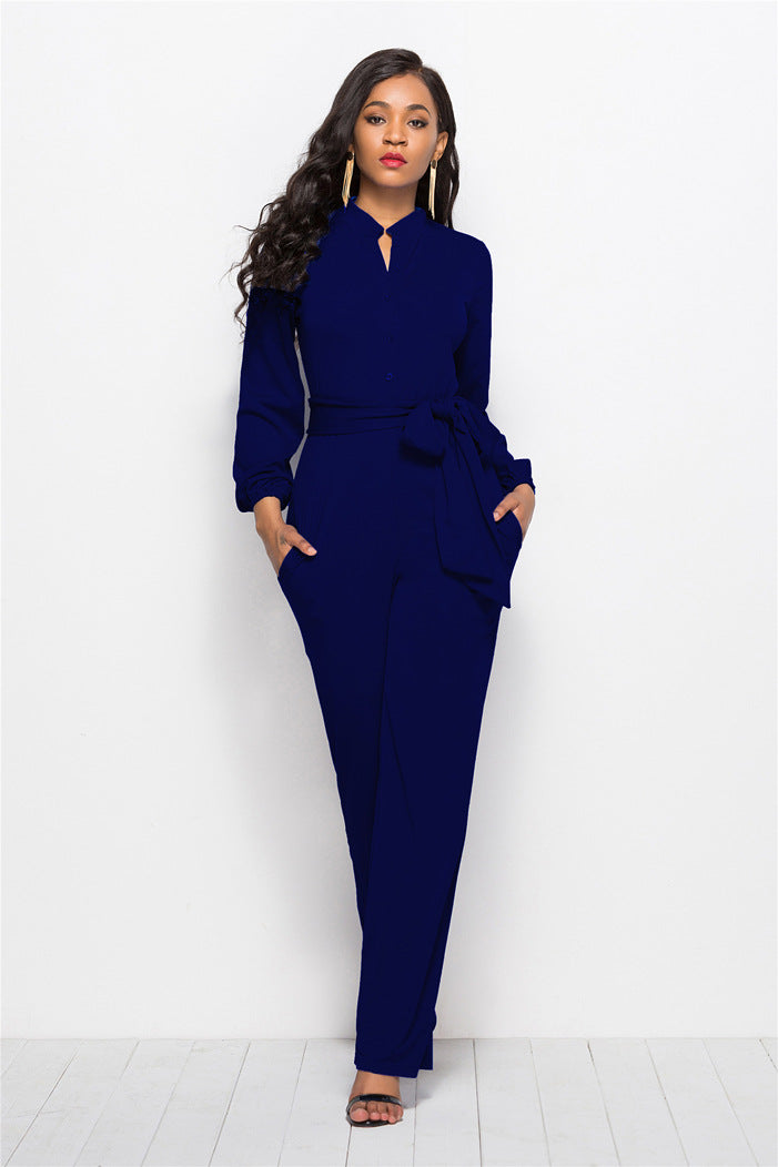 Women's Solid Color Jumpsuit