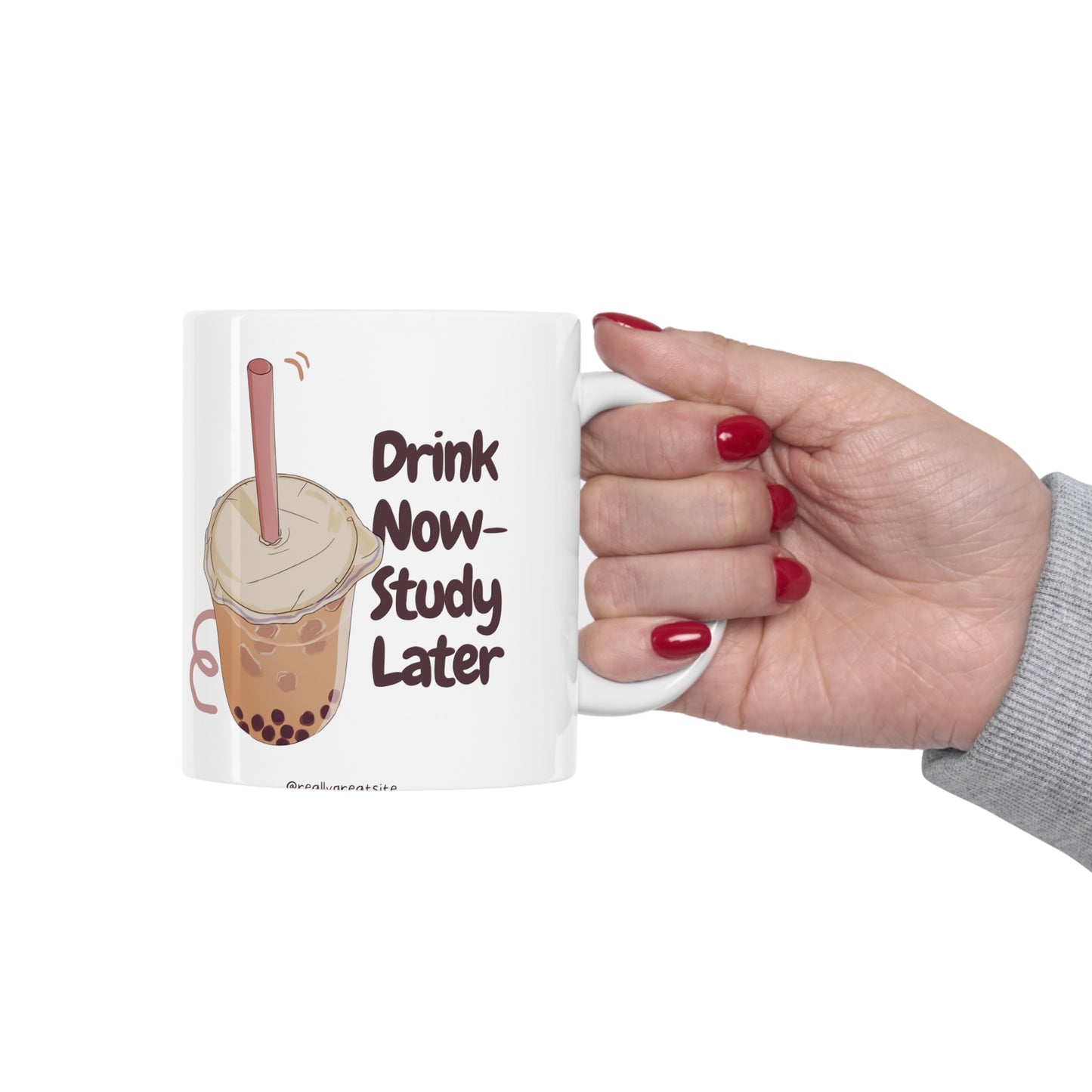 Drink now study later mug 11oz