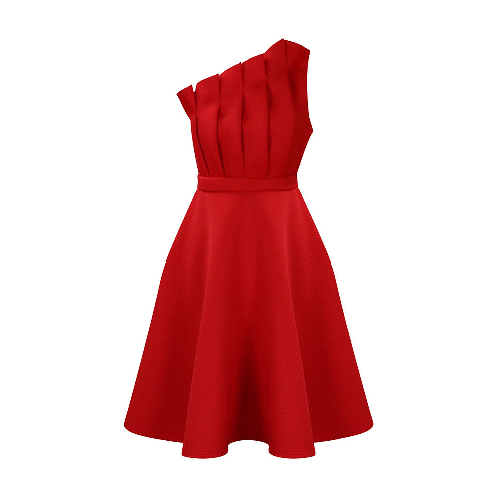 High Waist Ruffles Dress