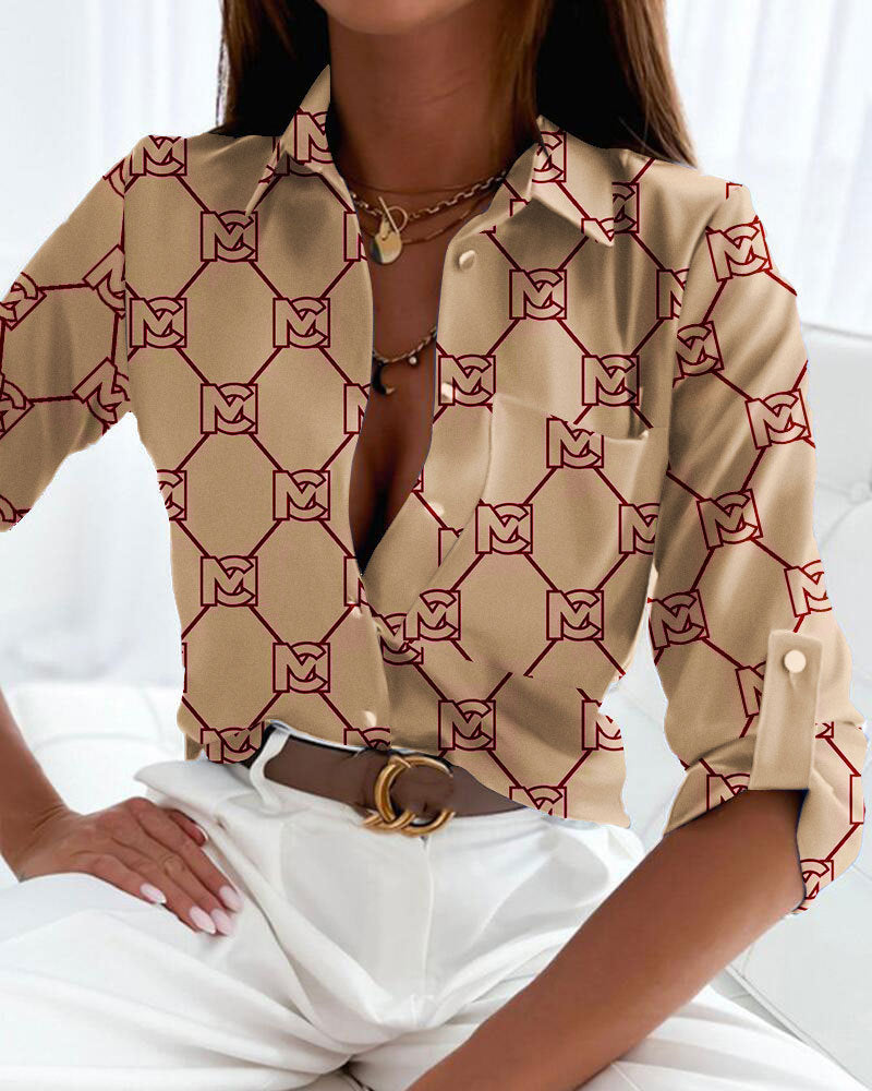 Long-sleeved Print Shirt