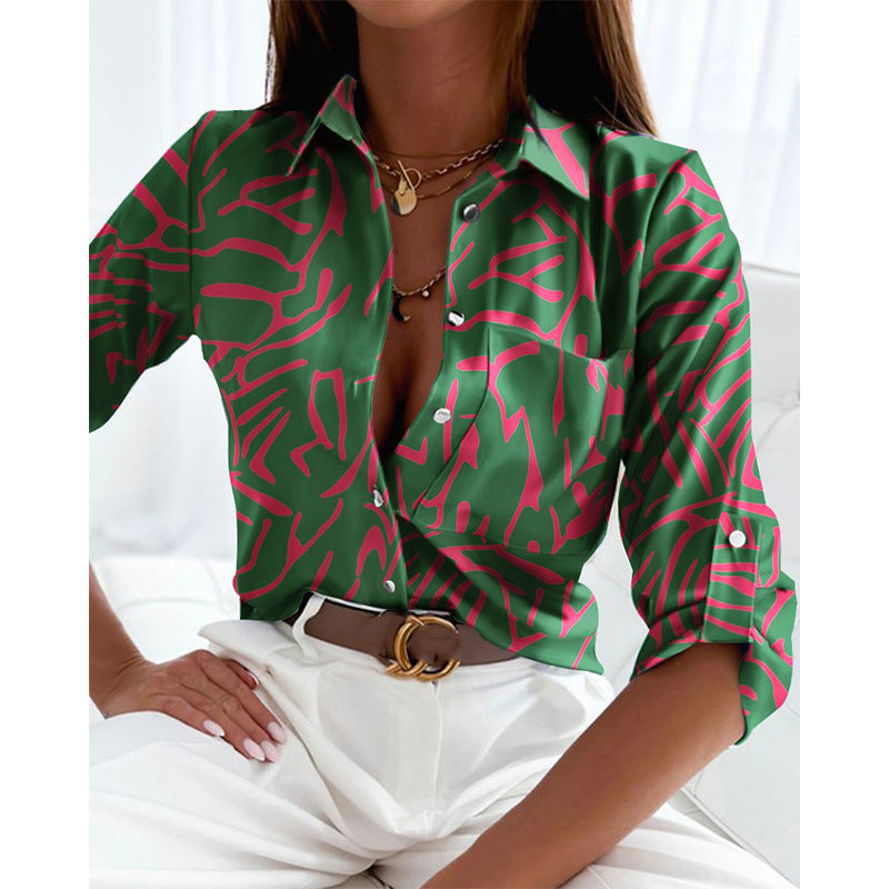 Long-sleeved Print Shirt