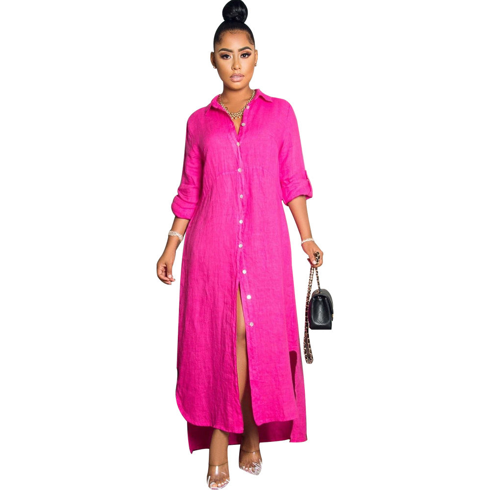 Loose Long Shirt Dress