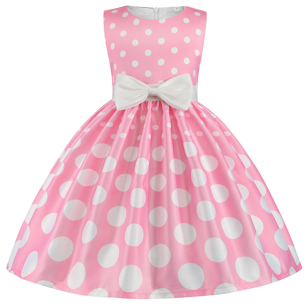 Girl's sleeveless bow dress