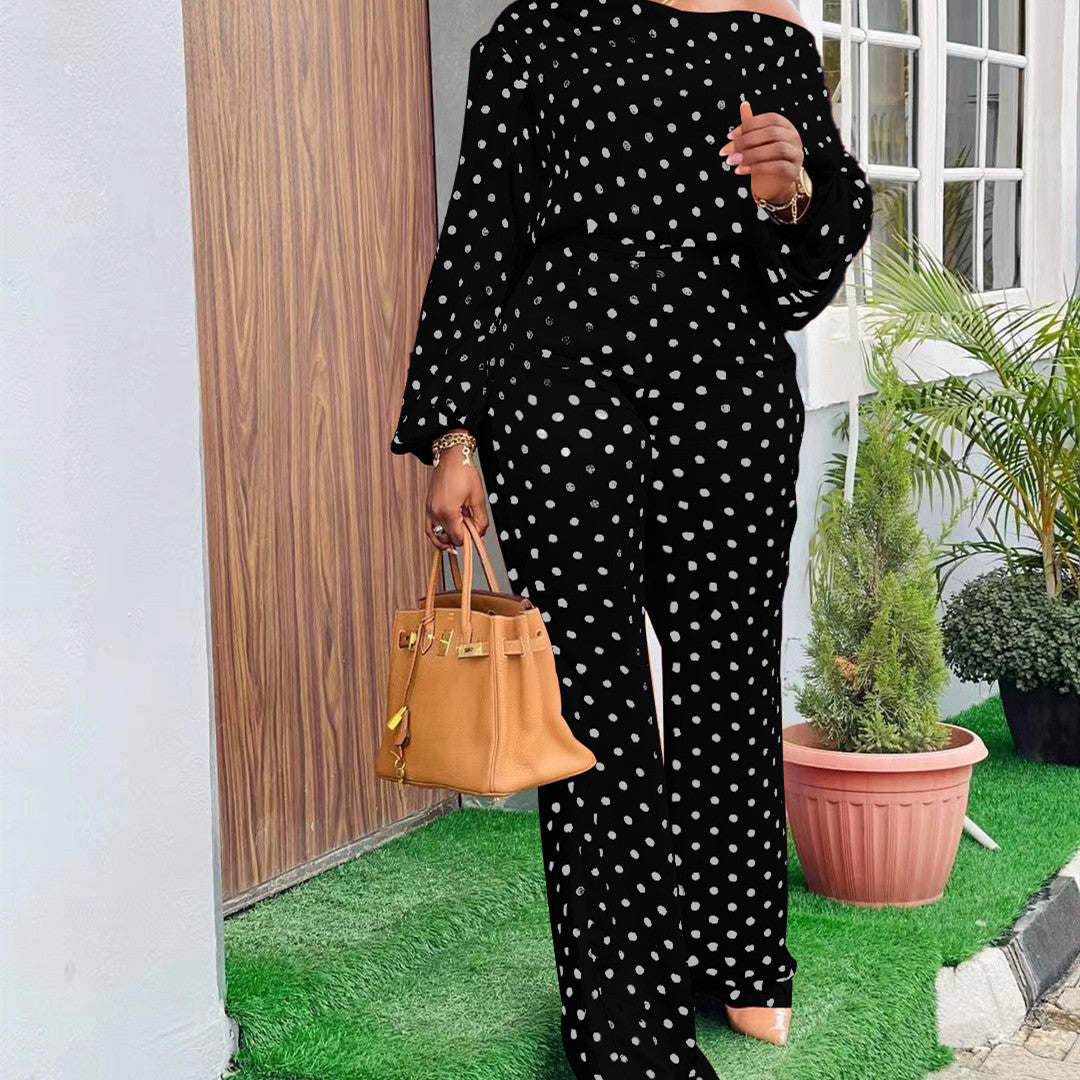 Polka Dot Pants Suit