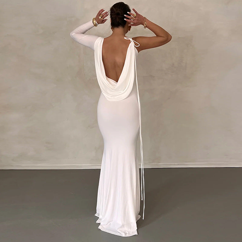 One-shoulder Hollow-out Elegant Dress