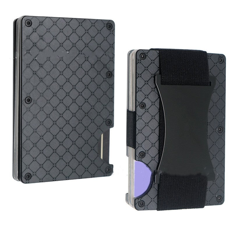 Metal Card Wrapped Carbon Fiber Wallet RFID Anti-theft Brush