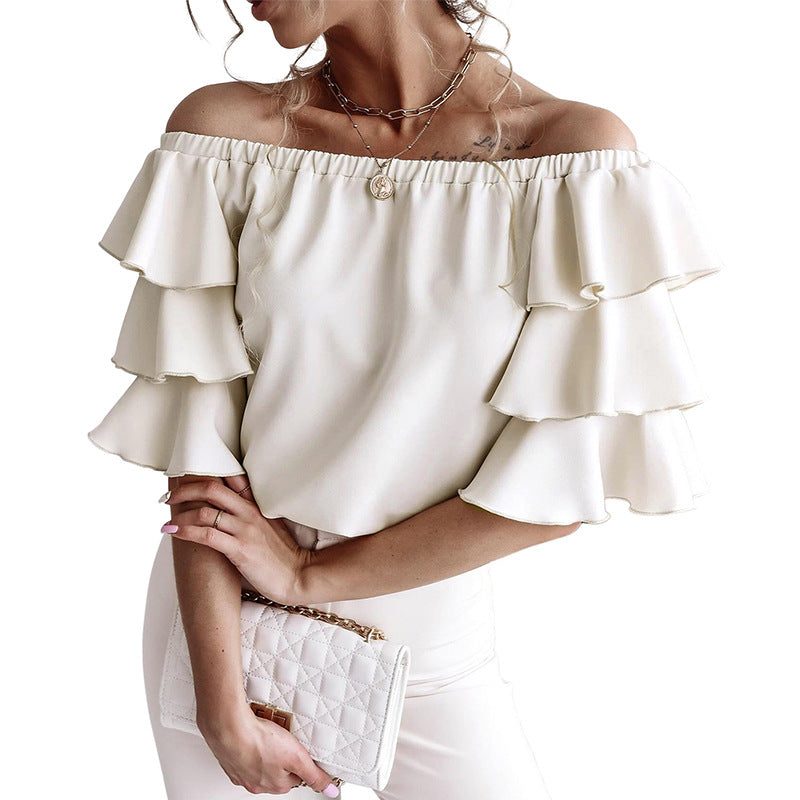 Ruffle Sleeve Chiffon Shirt