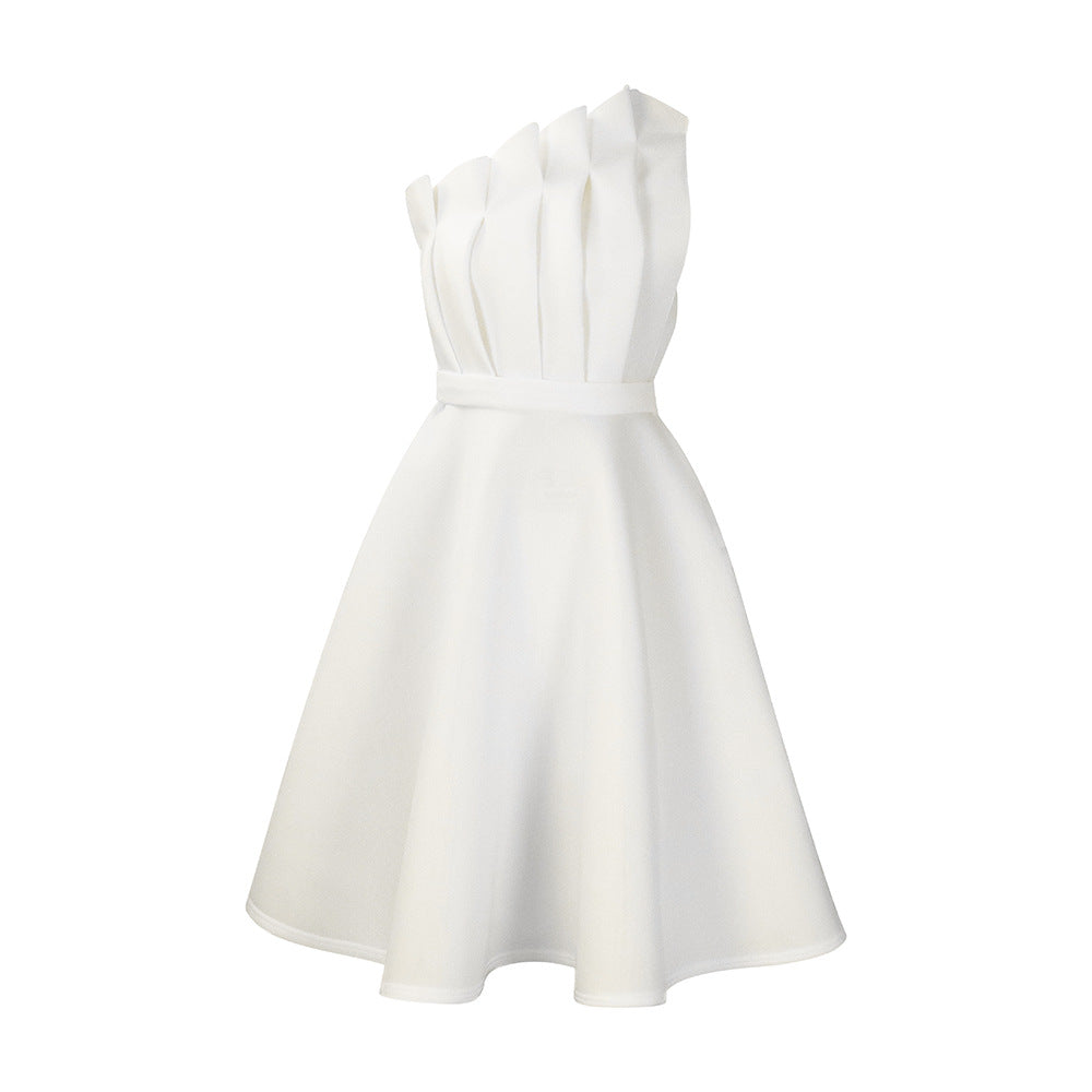 High Waist Ruffles Dress